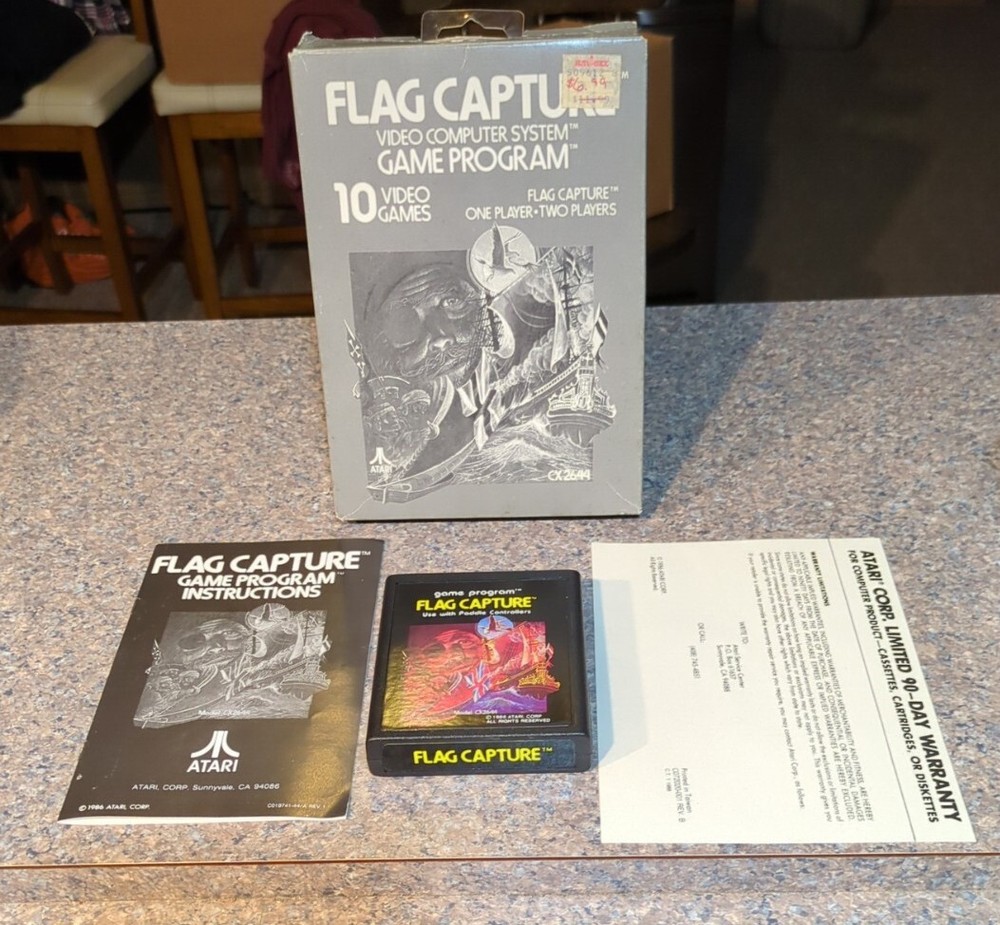 DEFECTIVE Atari 2600 Ataricorp Grey 1986 Flag Capture Complete Box Test G3D