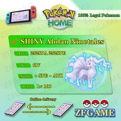 ✨6IV SHINY Alolan Ninetales + EVS🚀 POKEMON HOME✨Champions✨Online delivery⚡