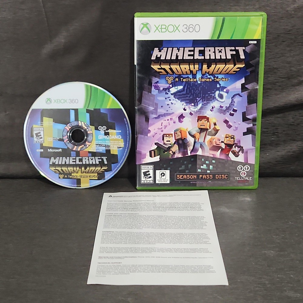 Minecraft Story Mode Season Pass Disc Xbox 360 Game Telltale Mojang