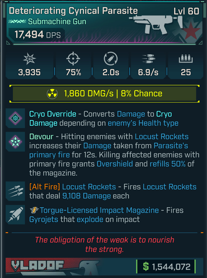 Borderlands 4⭐RADIATION PARASITE SMG⭐CRYO OR⭐LOCUST ROCKET⭐TORGUE IMPACT⭐JAKOBS